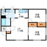 ハイツコロナードⅢ 2LDKの間取り