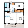 アルファスクエア北22 2LDKの間取り