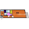 エンゼル33 1Kの間取り