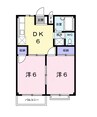 エルディムナガヤマ 2DKの間取り