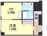 アルカディア倉敷 1DKの間取り