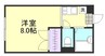 コンフォルト福井 1Kの間取り