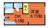 アネックス総社 1DKの間取り