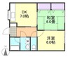 ベルフルール 2DKの間取り