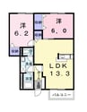 サニーヒルズ 2LDKの間取り