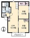 コーポグレイス　Ａ棟 2LDKの間取り
