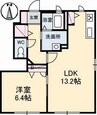 ビ・ボーンＢ棟 1LDKの間取り