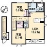 リブライス　Ｂ棟 2DKの間取り