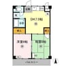えきまえマンション 2DKの間取り