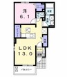 エトワール　ポレール　Ⅰ 1LDKの間取り