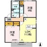 ボヌール　A棟 2LDKの間取り