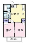 ニュ－シティ中須加Ａ 2DKの間取り