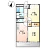 クレストール 2DKの間取り