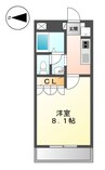 アートメゾン倉敷 1Kの間取り