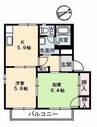 エクセルヴィオラ　Ｂ棟 2Kの間取り