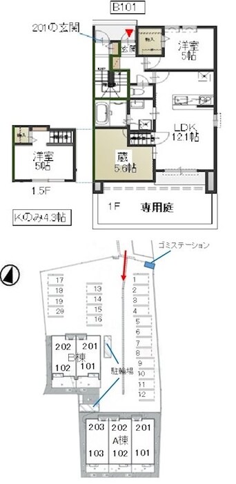 間取図 サンリーフB