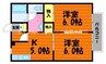 水島臨海鉄道水島本線/福井駅 徒歩21分 2階 築29年 2DKの間取り