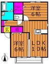 エバーグリーンオーク 2LDKの間取り