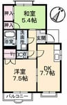 サンライン川入　Ａ棟 2DKの間取り