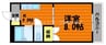 クリスタルハイツ 1Kの間取り