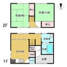 清音上中島借家 2DKの間取り