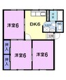 アブニール吉富　Ｃ 3DKの間取り