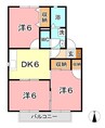 プリムローズ倉敷B 3DKの間取り