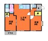 福田町古新田戸建て 2LDKの間取り