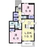 レスペヘリオスＡ 2LDKの間取り