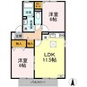 アスピラシオン　Ｂ棟 2LDKの間取り