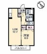 リヴィエール 1LDKの間取り
