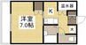 ライフコート 1Kの間取り