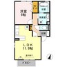 VINCULNM　Ⅱ棟 1LDKの間取り