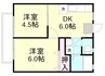 サンライフ倉敷Ｂ 2DKの間取り