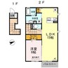 フレブラースⅢ 1LDKの間取り