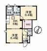 アローゼ　Ａ棟 2DKの間取り