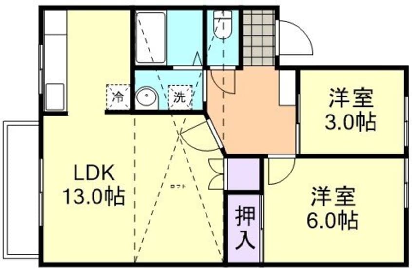 間取図 アメニティ倉敷W棟