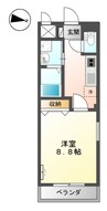 グランディーバ 1Kの間取り