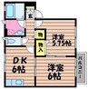 ASDコーポ11 2DKの間取り