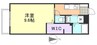 アモリーノ　A棟 1Kの間取り