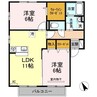 セジュールT＆E 2LDKの間取り