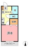 パークサイド安江 1Kの間取り