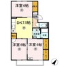 ルレーブＫ　Ｄ棟 3DKの間取り