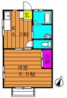 コーポ大高　Ｃ 1Kの間取り