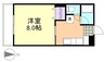 アスカディア 1Kの間取り