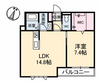 間取図 シャーメゾンタウン西阿知駅前　Ｂ棟