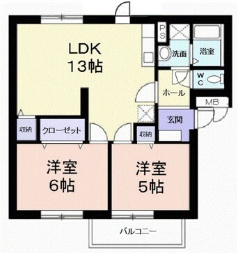 間取図 ニューエルディム横山Ｂ
