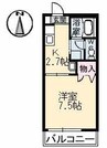 コロニーＫ　Ｂ棟 1Kの間取り