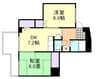 ガーディニア倉敷 2DKの間取り