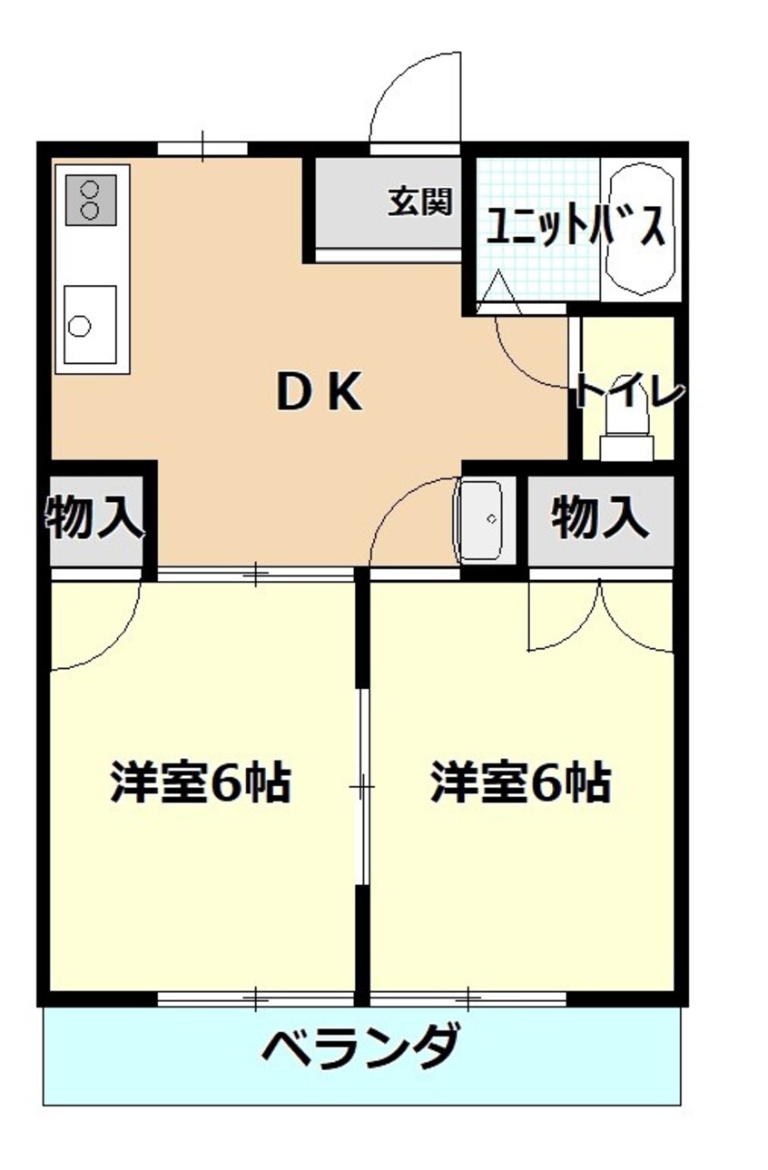 間取図 サンシティ安本　B棟